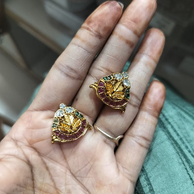 peacock earcuff