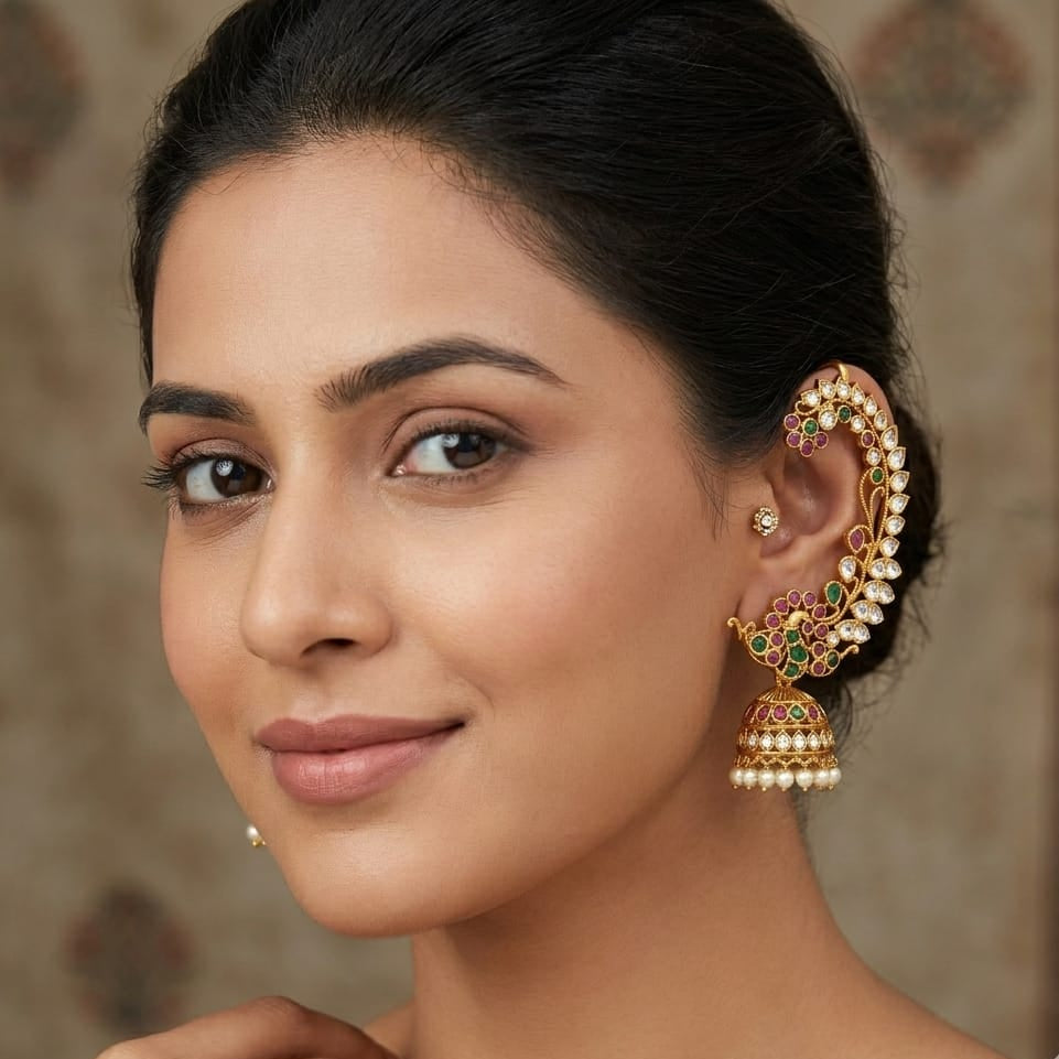 peacock earcuff