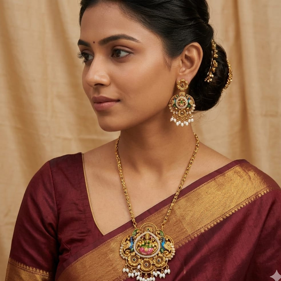 Trending Enamel Lakshmi Dollar chain