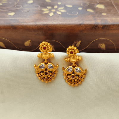 Flower and leaf design Matt earing