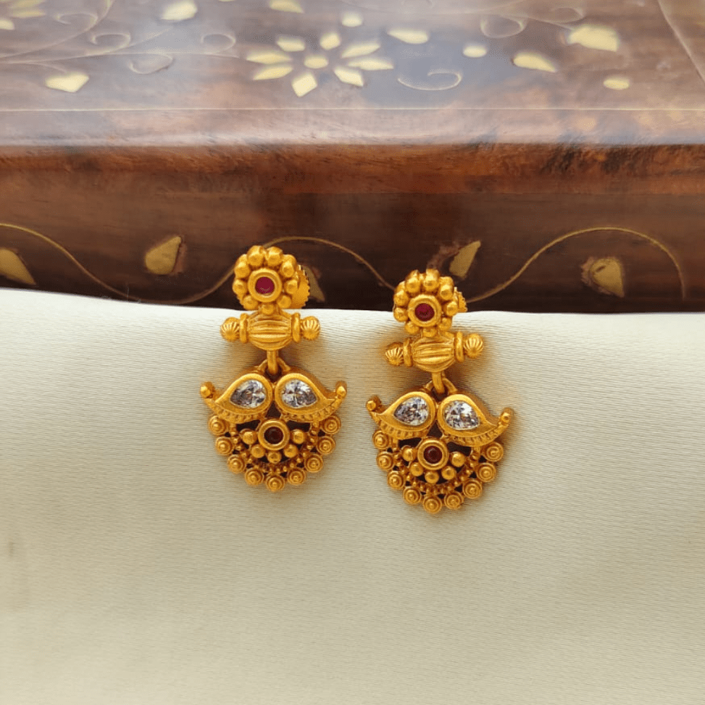 Flower and leaf design Matt earing