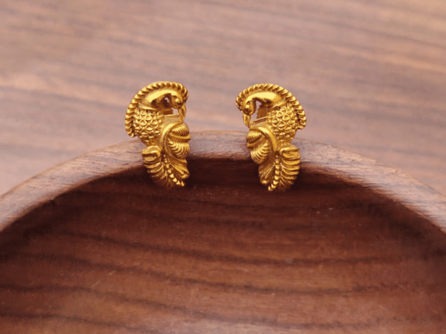 Matt Peacock Stud Earring